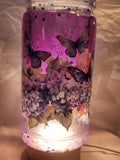 Purple flower and butterfly