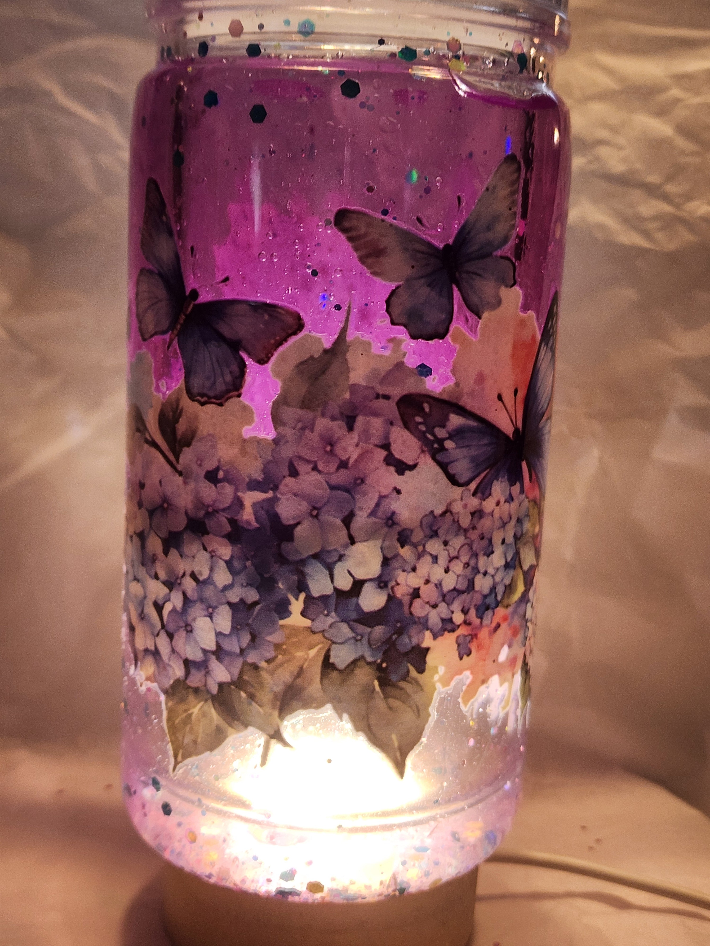 Purple flower and butterfly